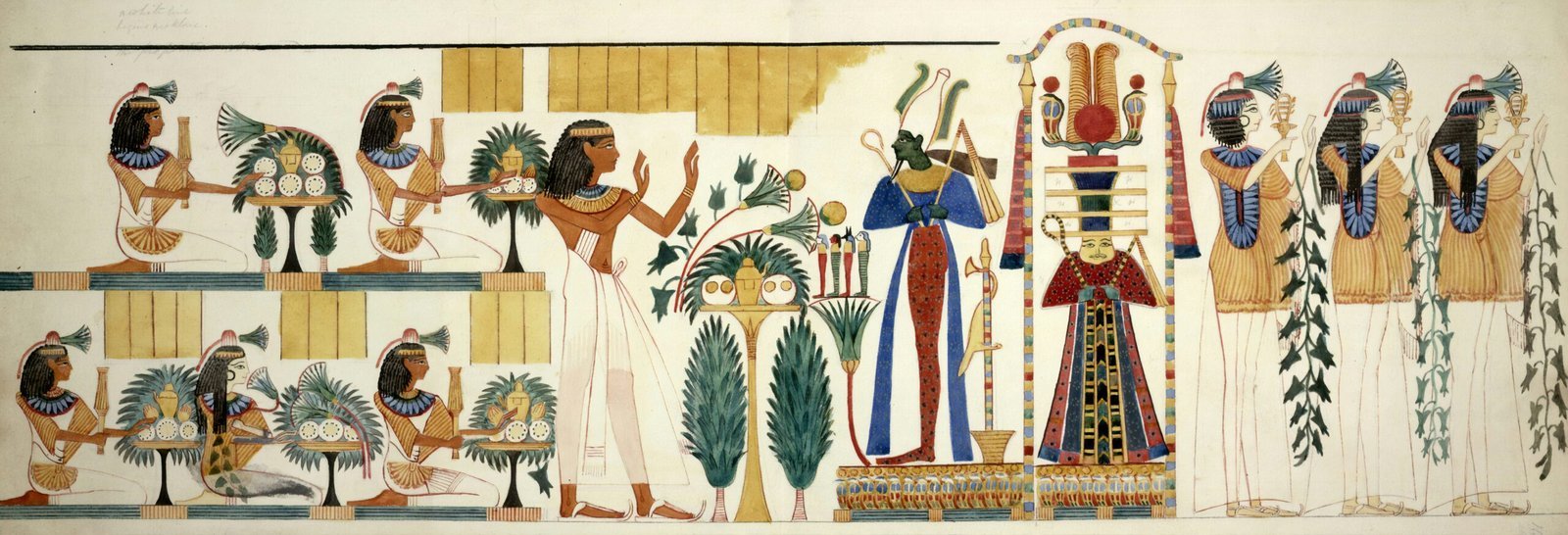 multicolored-Egyptian-painting-scaled-1 الحضارة الفرعونية والتاريخ المصري القديم: بوابة للعلوم والمعرفة